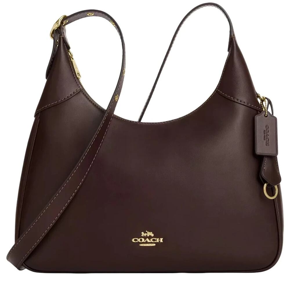 NWT B10-007COACH Ella Shoulder Bag/Crossbody In Smooth Leather CCE48 Gold/Maroon